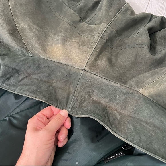 Vintage Wilsons Leather Adventure Bound Green Trench Coat Jacket - Picture 13 of 16